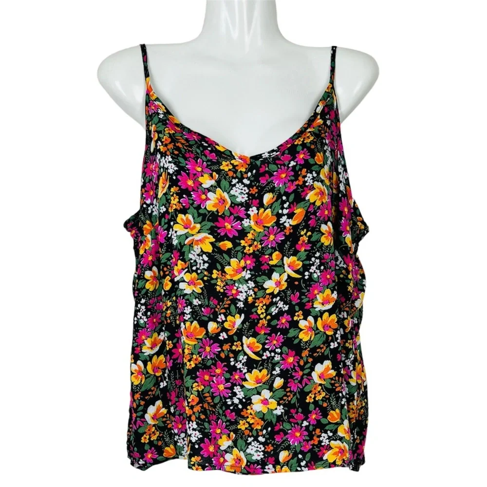 Cynthia Rowley Floral Top Cami Singlet Tank Multicoloured Flower Summer Size S - Picture 1 of 8